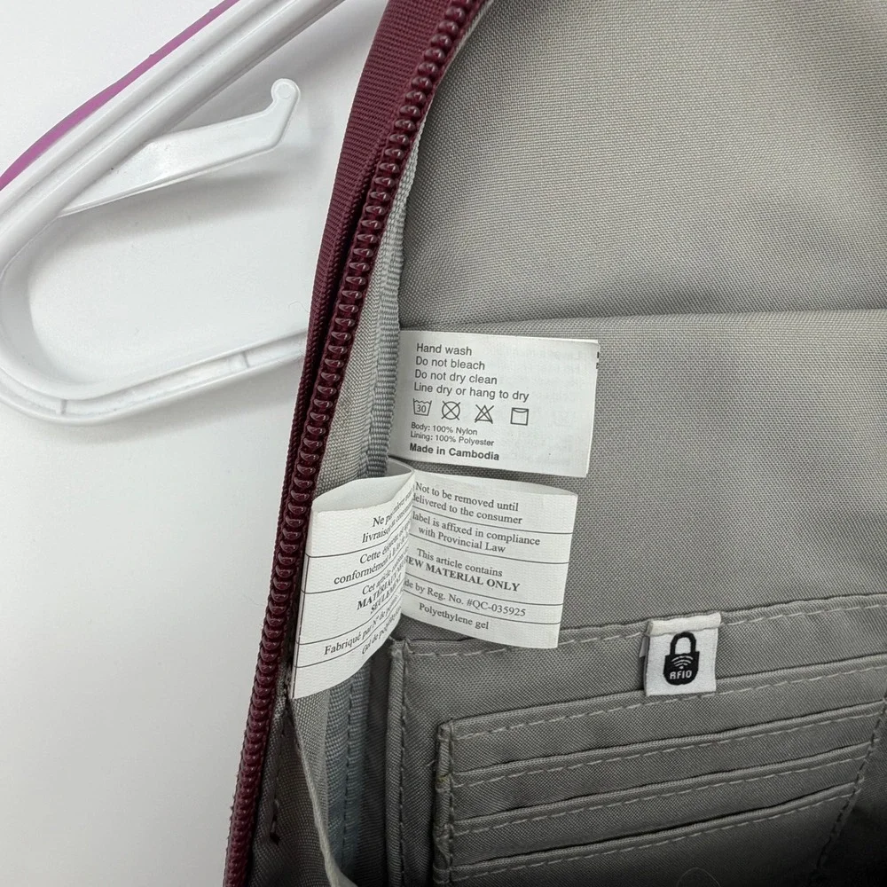 Baggallini Naples Convertible Backpack Women Burgundy RFID Nylon Travel Bag Gorp